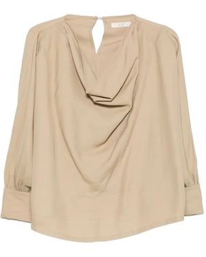 Co. Top A Maniche Lunghe Drappeggiato - Neutro