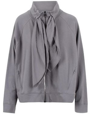 NOUMENO CONCEPT Tie-Neck Pleated-Back Jacket - Gray