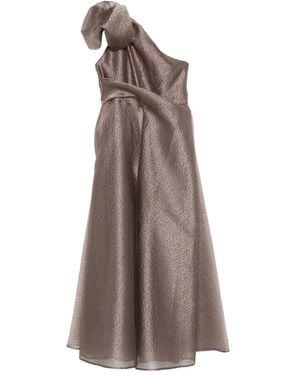 Talbot Runhof ワンショルダードレス - ブラウン