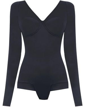 Amir Slama Long Sleeved Bodysuit - Blue