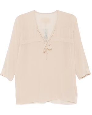 Private 0204 Tie-Neck Blouse - Natural