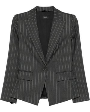 Marella Farnese Pinstripe Single-Breasted Blazer - Black