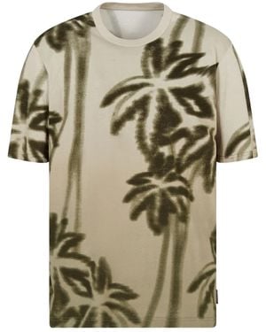 ARMANI EXCHANGE パームツリープリント Tシャツ - ナチュラル