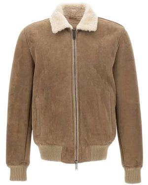 Volfagli Big Ben Merinillo Suede Jacket - Natural