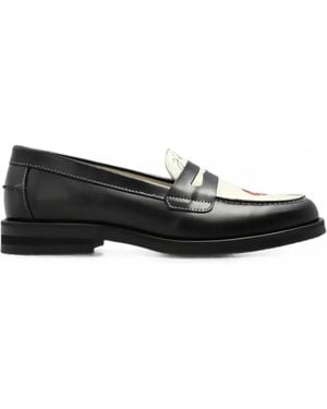 Duke & Dexter Wilde Lip-Print Leather Loafers - Black