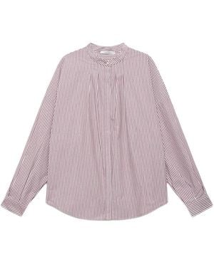 Maliparmi Striped Collarless Shirt - Purple