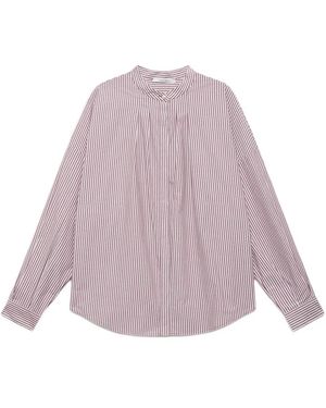 Maliparmi Striped Collarless Shirt - Purple