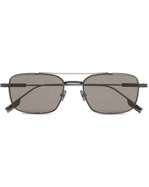 ZEGNA Sonnenbrille Mit Eckigem Gestell - Mettallic
