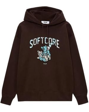 MSGM Graphic Hoodie - Brown