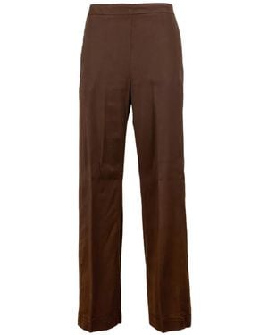 Via Masini 80 Straight-Leg Trousers - Brown