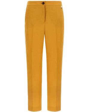 Herno Flax Linen Cotton Trousers - Yellow