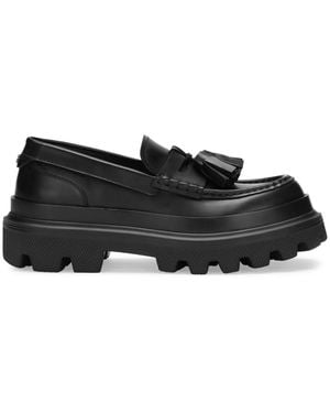 Dolce & Gabbana Brushed Calfskin Loafers - Black