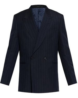 Paul Smith Pinstripe-Pattern Double-Breasted Blazer - Blue