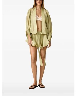 Pink Wrap-Style Top - Yellow