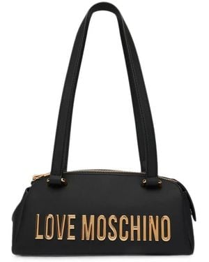 Love Moschino Logo-Lettering Shoulder Bag - Black