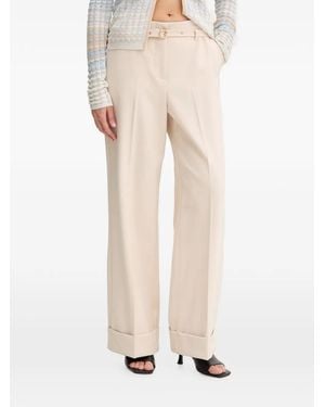 Guess Belted Turn-Up Pants - Natural