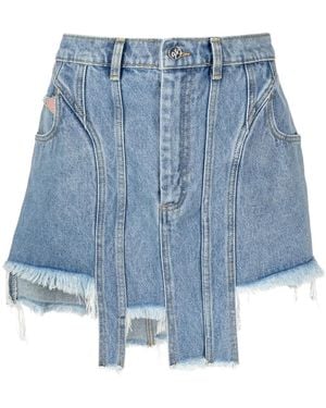 Natasha Zinko Asymmetric Denim Mini Skirt - Blue
