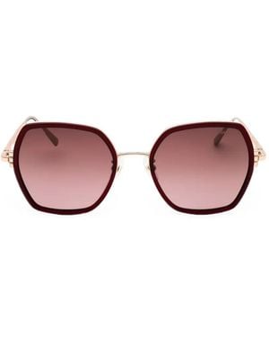 Chopard Geometric-Frame Sunglasses - Pink