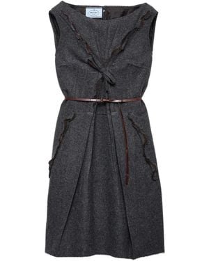 Prada Belted Mini Dress - Black