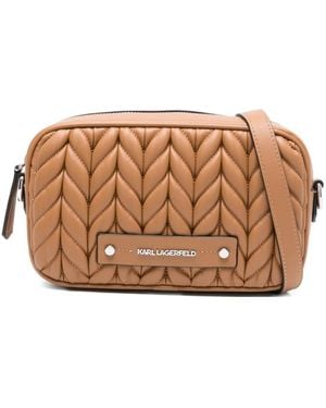 Karl Lagerfeld K/Weave Quilted Crossbody Bag - Brown