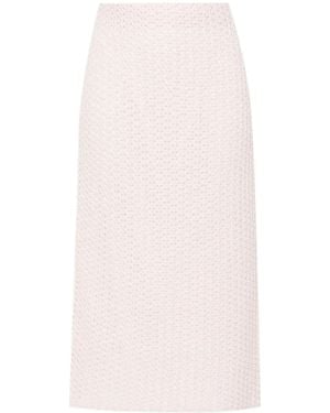 Fabiana Filippi スパンコール オープンニットスカート - ピンク