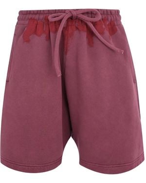 Palm Angels Logo-waistband sweatshorts - Rot