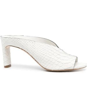 Roberto Del Carlo 85Mm Tenerife Leather Mules - White