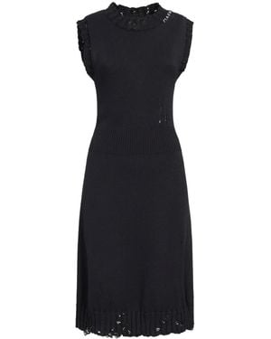 Marni Distressed-Effect Knitted Cotton Dress - Black
