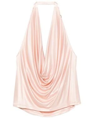 Elisabetta Franchi Draped Halterneck Top - Pink