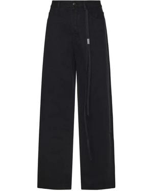 Ann Demeulemeester Tie-Detail Trousers - Black