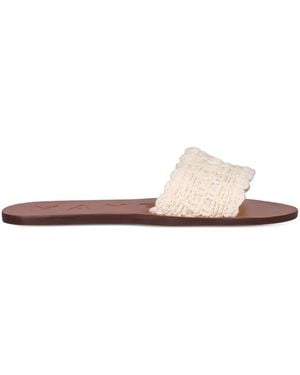 Manebí Crochet Flat Sandals - White