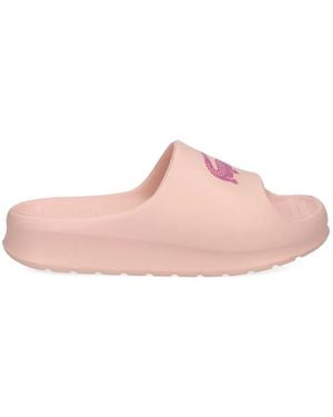 Lacoste Logo-Print Slides - Pink
