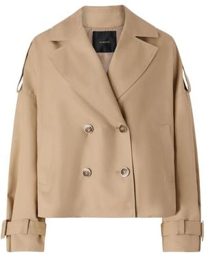 Pinko Triscia Cropped Double-Breasted Jacket - Natural