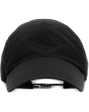 Saint Laurent Logo-Embroidered Baseball Cap - Black