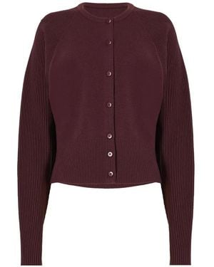 Wolford Gerippter Cropped-Cardigan - Lila