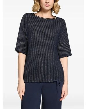 Betty Barclay Metallic-Thread Open-Knit Jumper - Blue