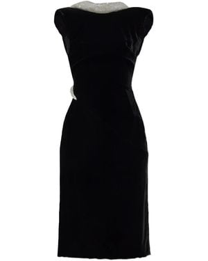 Versace Crystal-embellished velvet dress - Negro