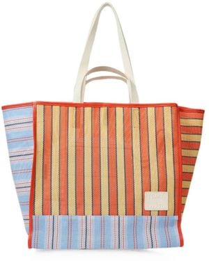Paul Smith And 'Pool Smith Stripe' Tote Bag - White