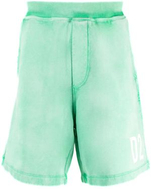DSquared² Logo-print Cotton Track Shorts - Green