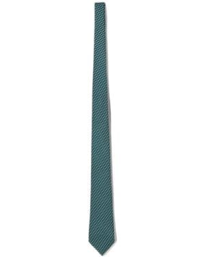 ZEGNA Sailboat-Print Silk Tie - Blue