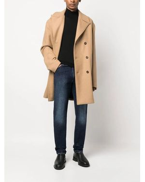 Kiton Dark-Wash Straight-Leg Jeans - White
