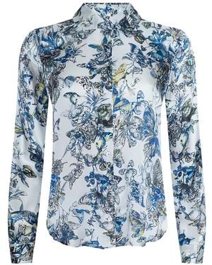 L'Agence Tyler Butterfly-Print Blouse - Blue