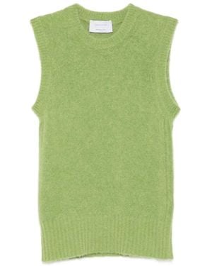 Daniele Fiesoli Crew Neck Knitted Vest - Green