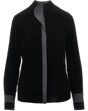 Emporio Armani Camisa De Terciopelo Con Detalle De Lúrex - Negro