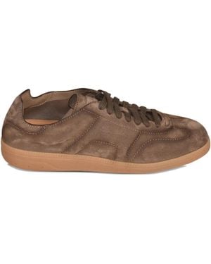 Santoni Suede Leather Sneakers - Brown