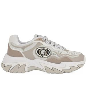 Guess Logo-Patch Panelled Trainers - White