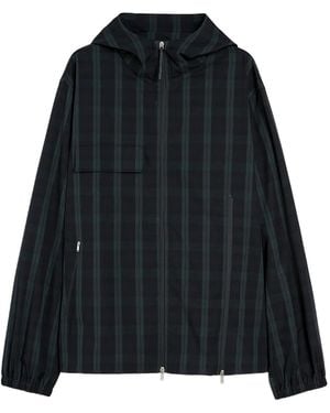 Jil Sander Check Print Zipped Blouson - Black