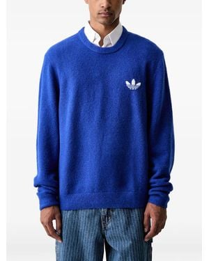 adidas Trefoil Essentials Logo Knit Jumper - Blue