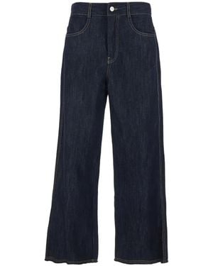 Tela Contrast-Stitching Jeans - Blue