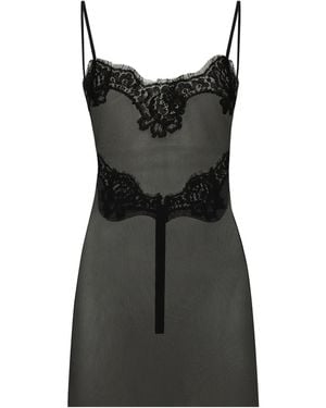 Dolce & Gabbana Lace-Trimmed Tank Top - Black